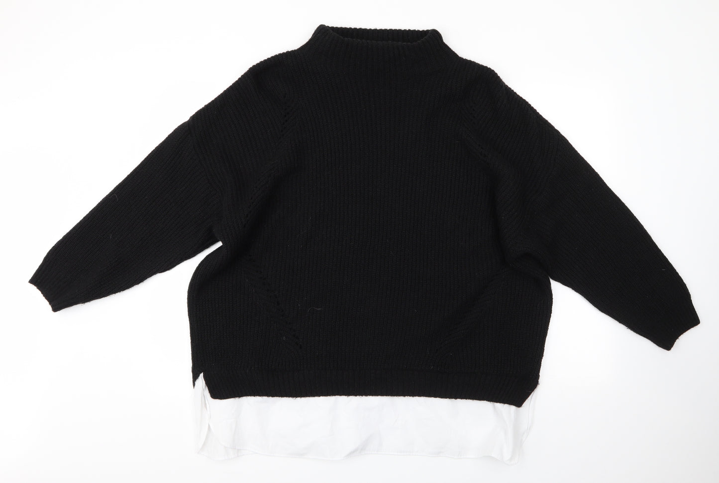 George Womens Black Round Neck  Acrylic Pullover Jumper Size XL