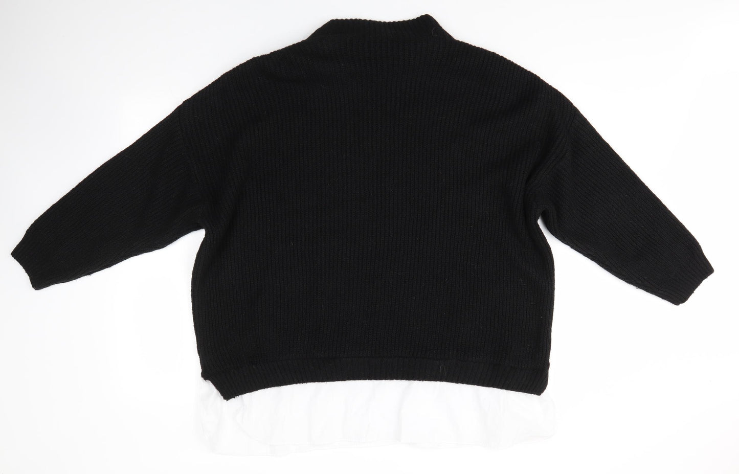 George Womens Black Round Neck  Acrylic Pullover Jumper Size XL