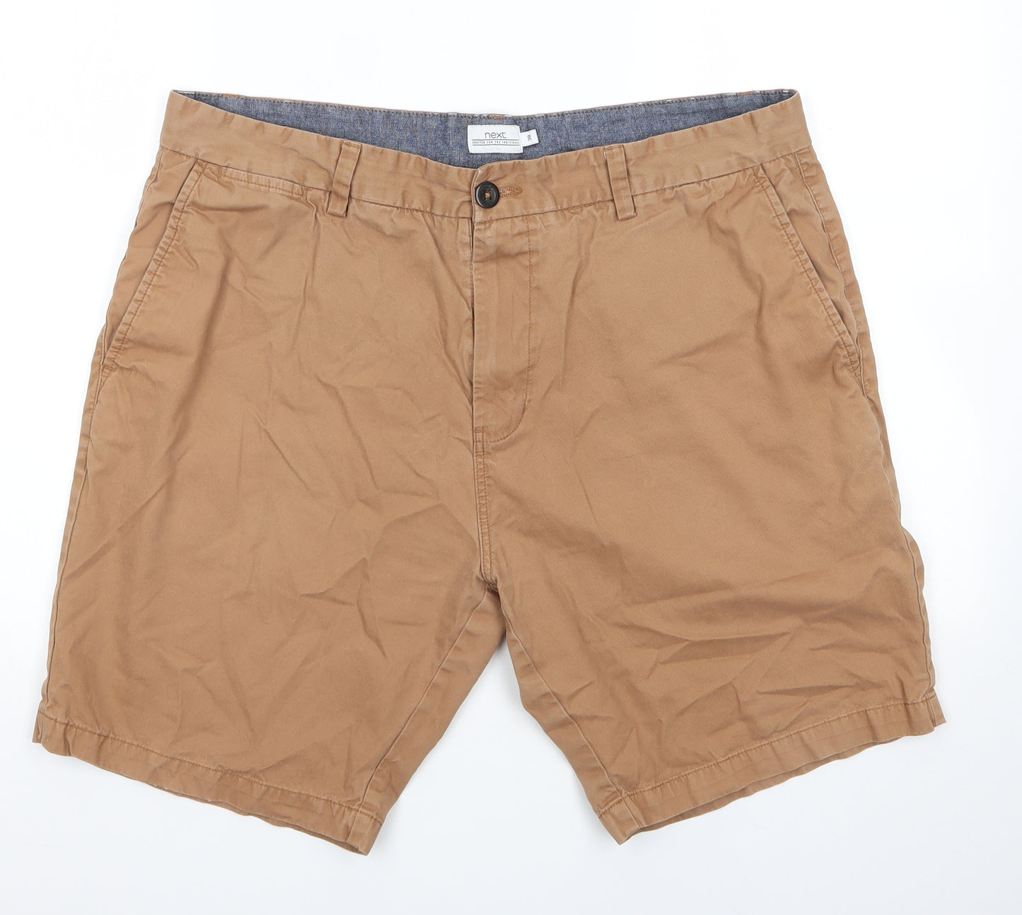 NEXT Mens Brown  Cotton Chino Shorts Size 38 in  Regular