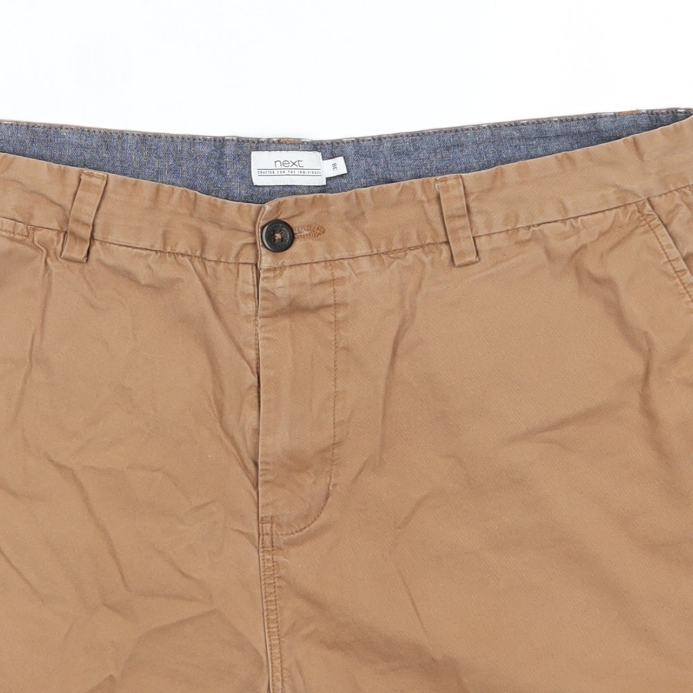 NEXT Mens Brown  Cotton Chino Shorts Size 38 in  Regular