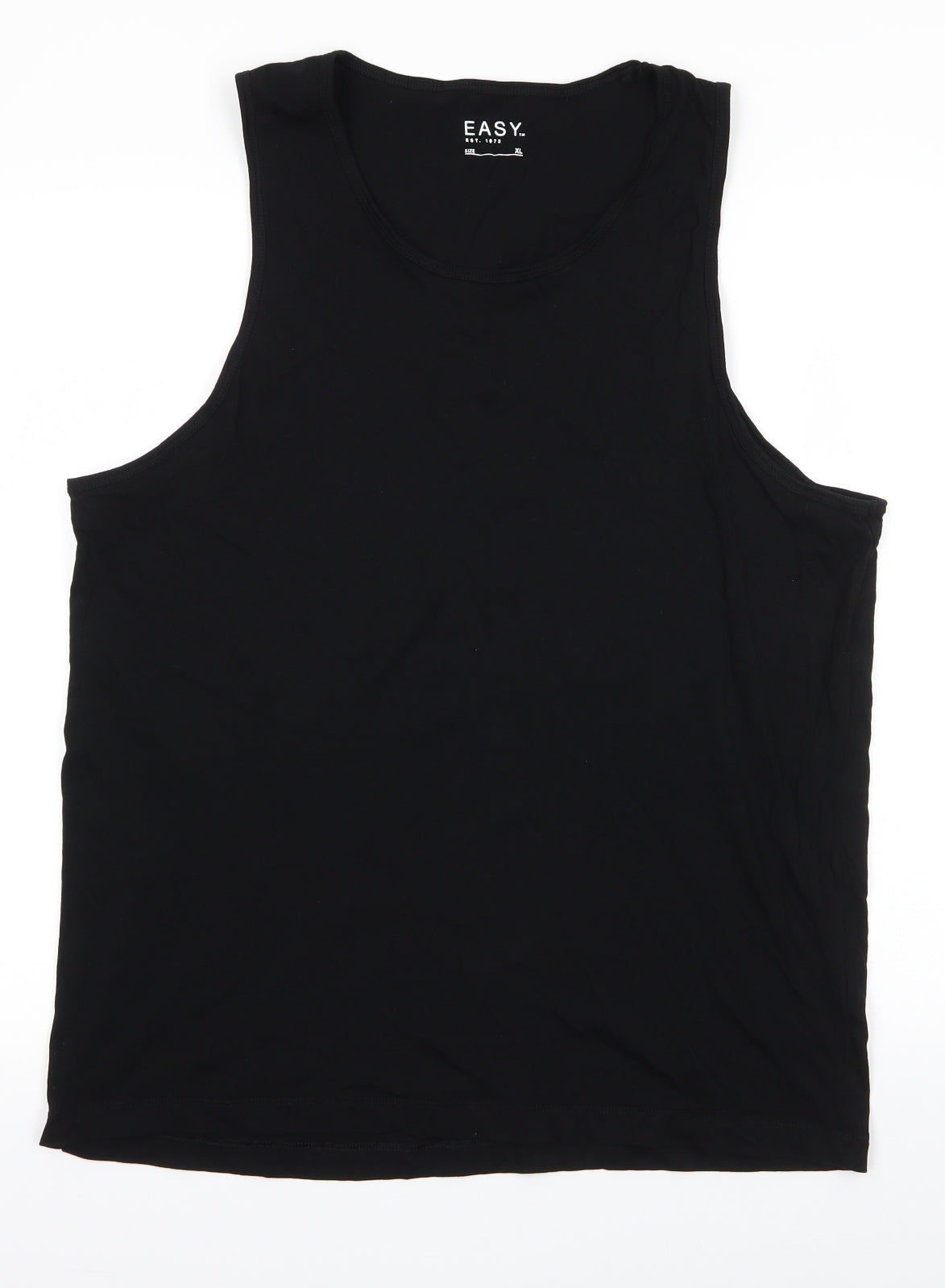 Matalan Mens Black  100% Cotton Basic Tank Size XL Round Neck