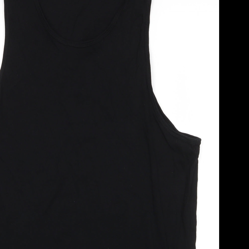 Matalan Mens Black  100% Cotton Basic Tank Size XL Round Neck