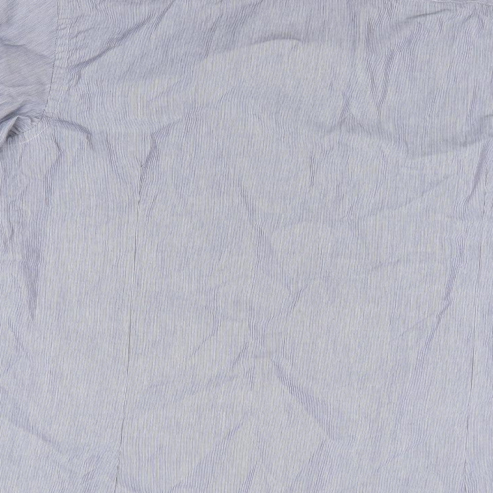 House Of Cavani Mens Blue  100% Cotton  Dress Shirt Size 15.5 Collared