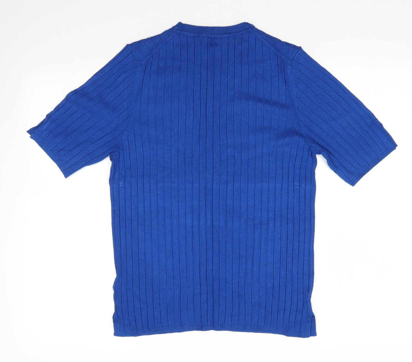 M&S Womens Blue Round Neck  Viscose Pullover Jumper Size 16