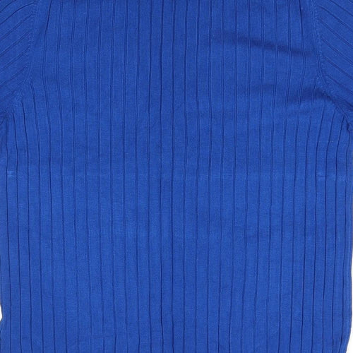 M&S Womens Blue Round Neck  Viscose Pullover Jumper Size 16