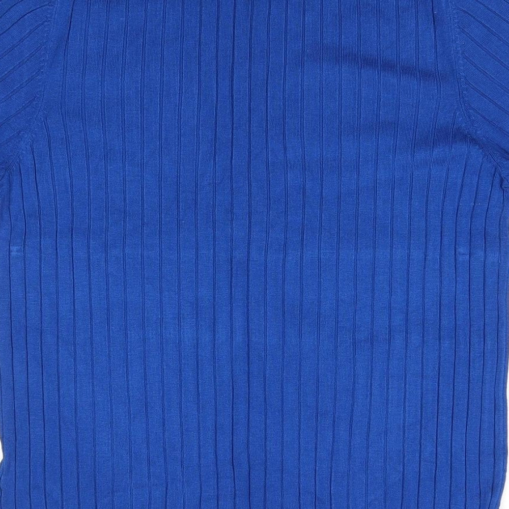 M&S Womens Blue Round Neck  Viscose Pullover Jumper Size 16