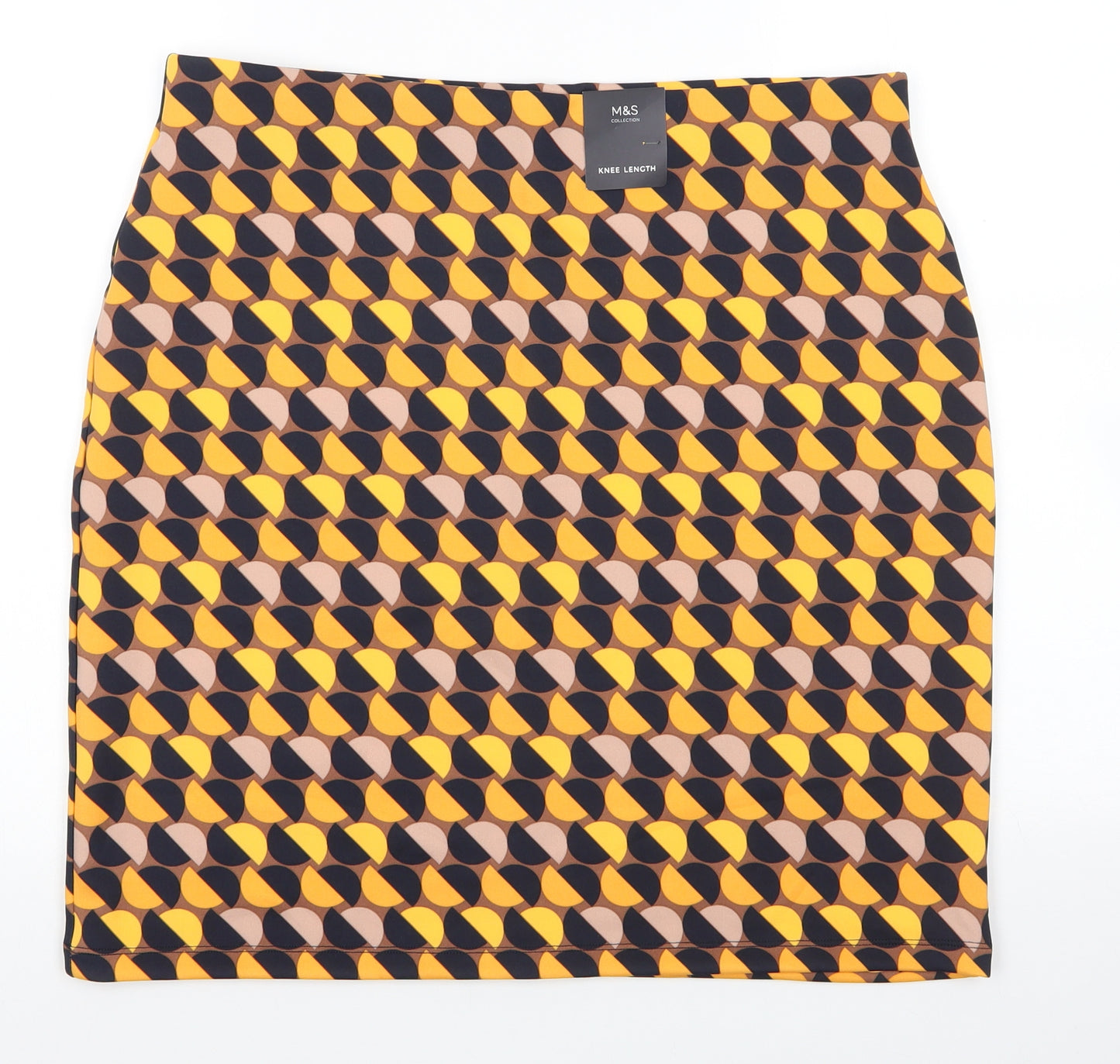 M&S Womens Multicoloured  Polyester Straight & Pencil Skirt Size 16    - Long