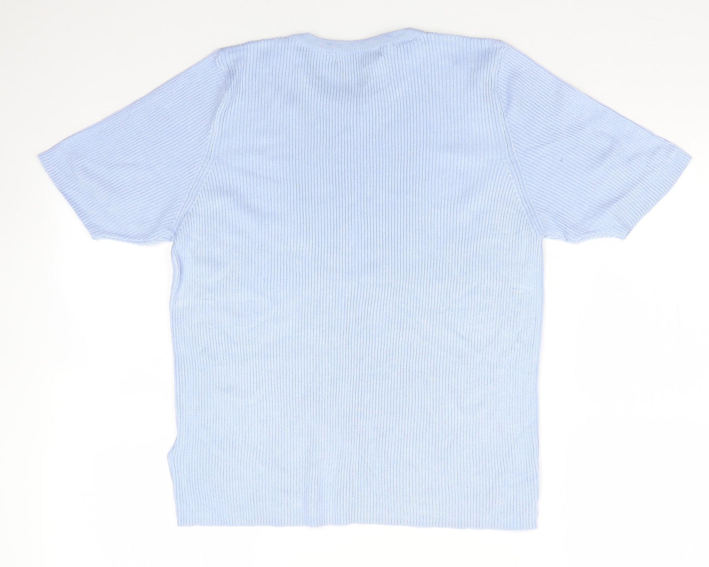 M&S Womens Blue Round Neck  Viscose Pullover Jumper Size 18