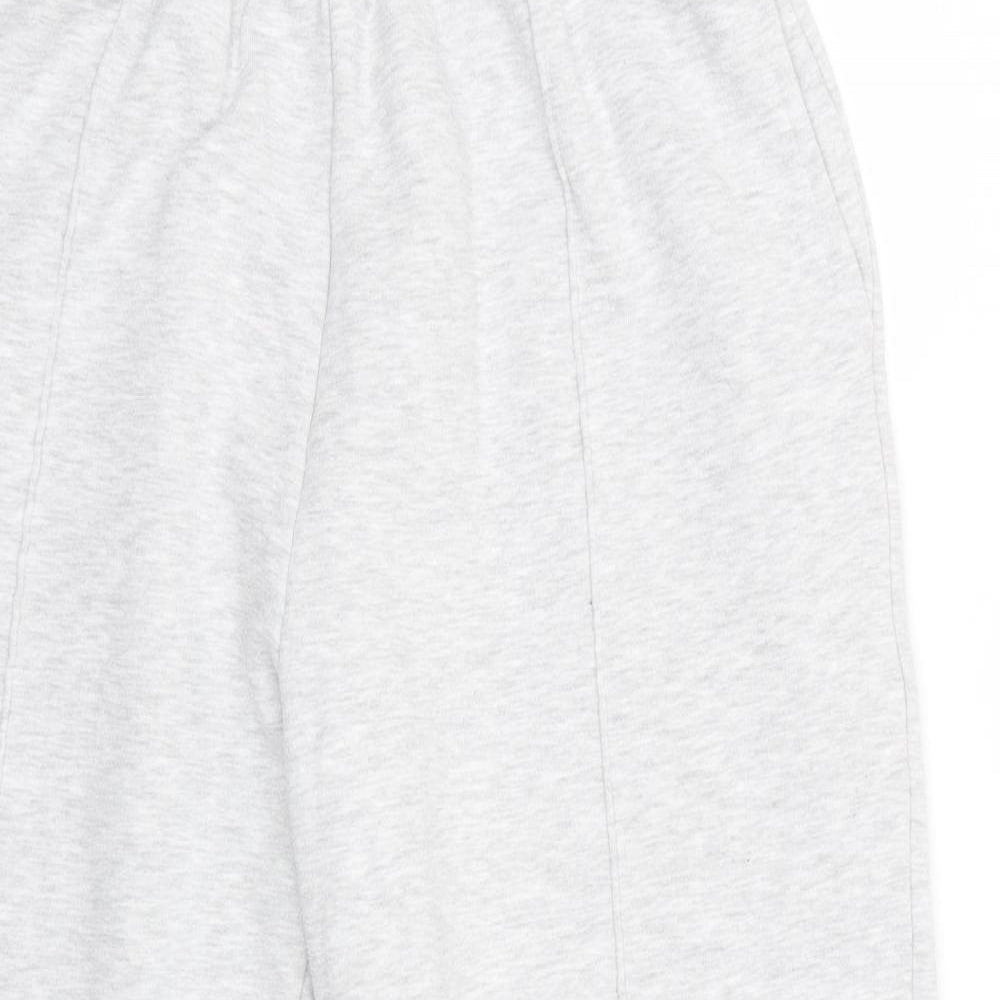 Topshop Womens Grey  Cotton Jogger Trousers Size M L25 in Regular
