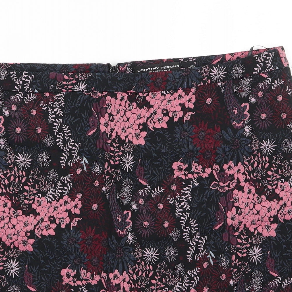 Dorothy Perkins Womens Multicoloured Floral Polyester A-Line Skirt Size 18    - Tapestry Look