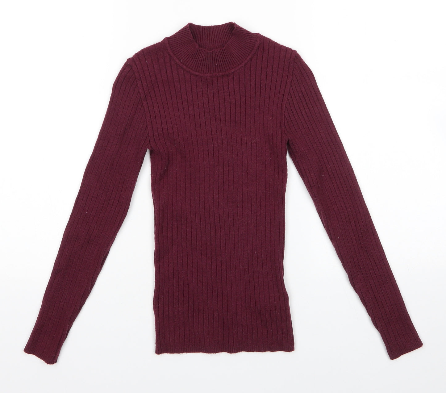 Primark  Womens Purple High Neck  Viscose Pullover Jumper Size XS