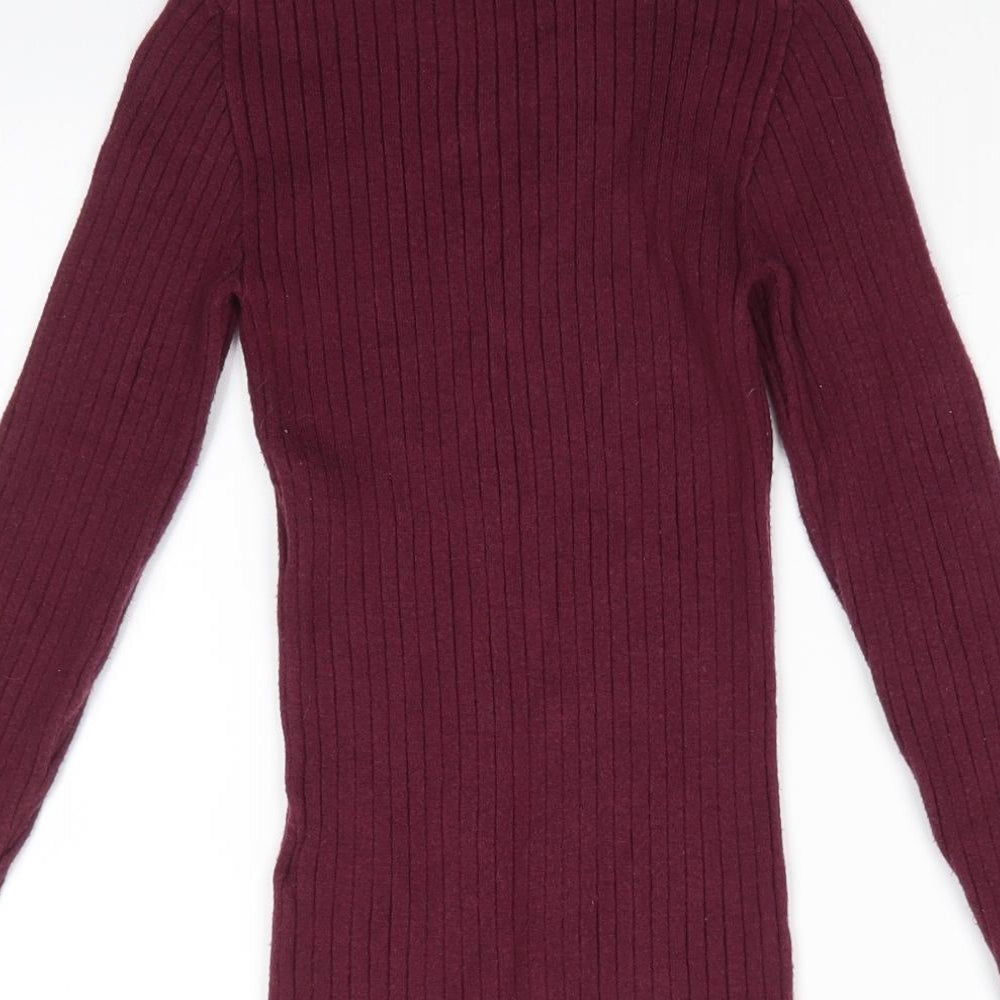 Primark  Womens Purple High Neck  Viscose Pullover Jumper Size XS
