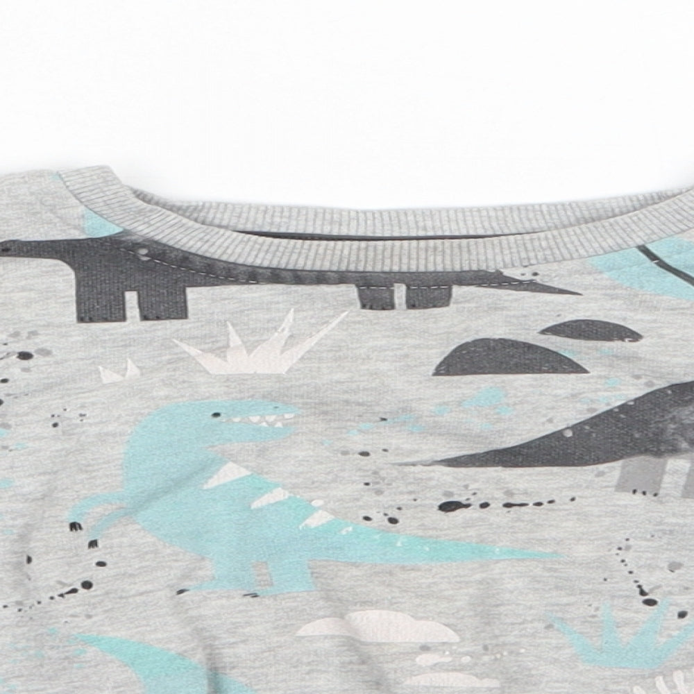 George Boys Grey Round Neck  Cotton Pullover Jumper Size 2-3 Years