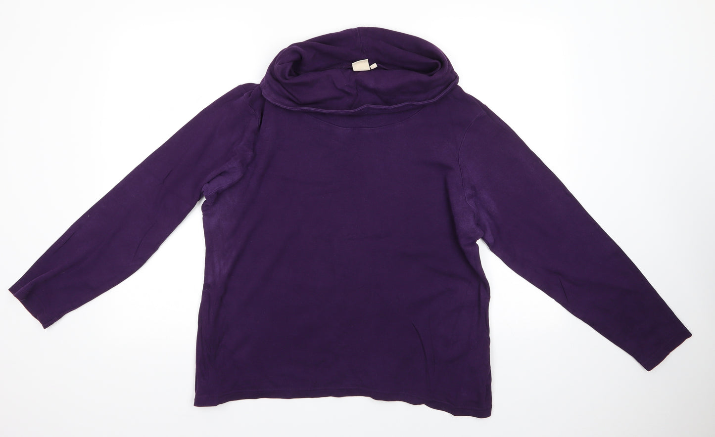 Cotton Traders Womens Purple Roll Neck  100% Cotton Pullover Jumper Size 20
