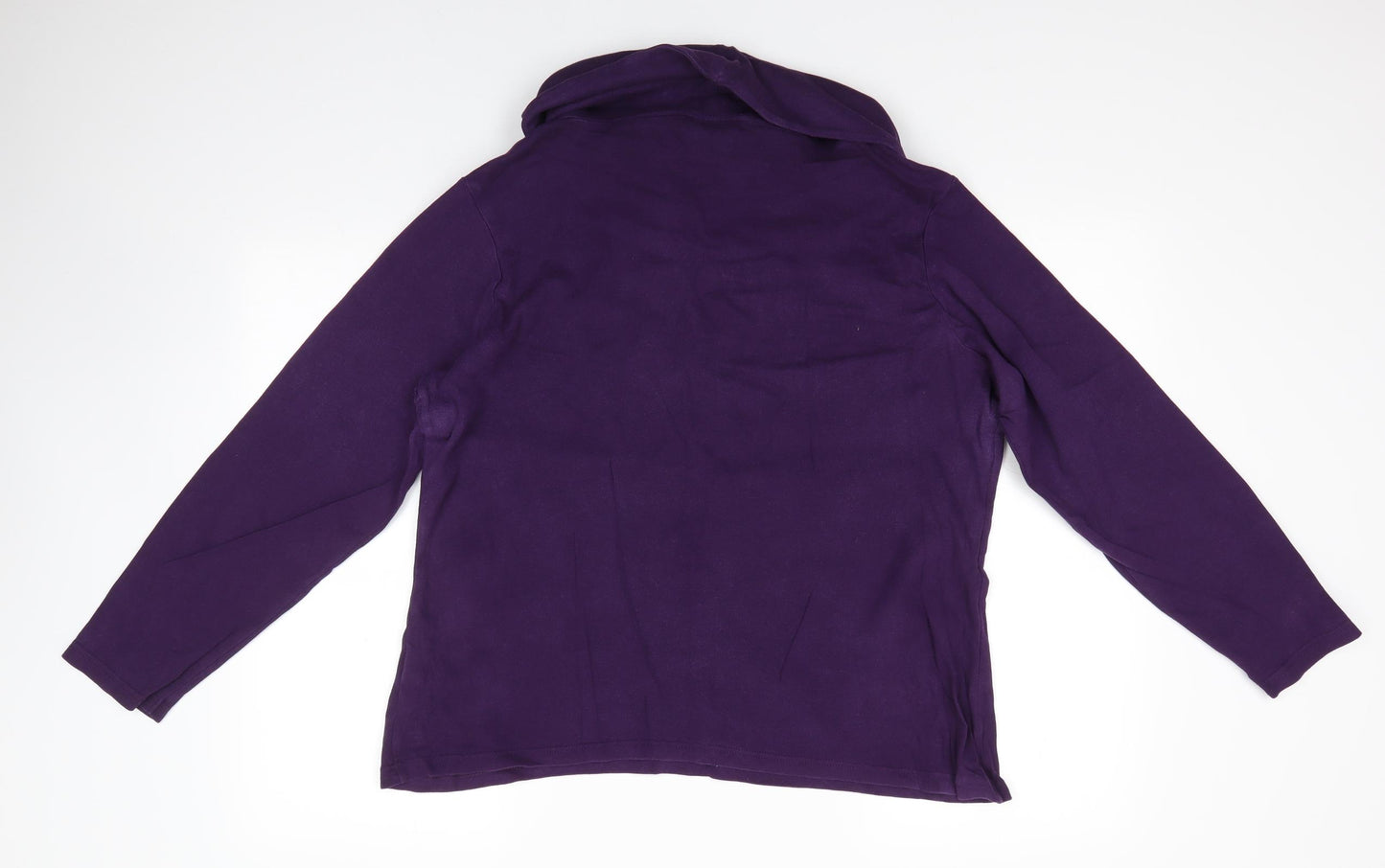 Cotton Traders Womens Purple Roll Neck  100% Cotton Pullover Jumper Size 20