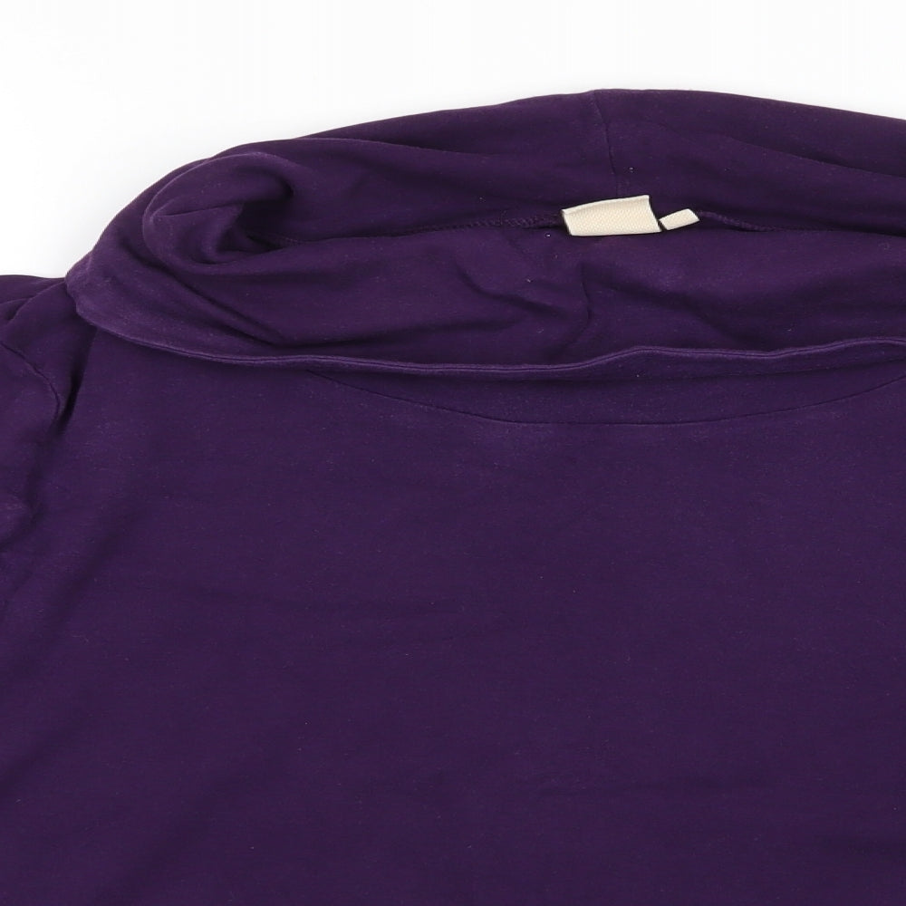Cotton Traders Womens Purple Roll Neck  100% Cotton Pullover Jumper Size 20