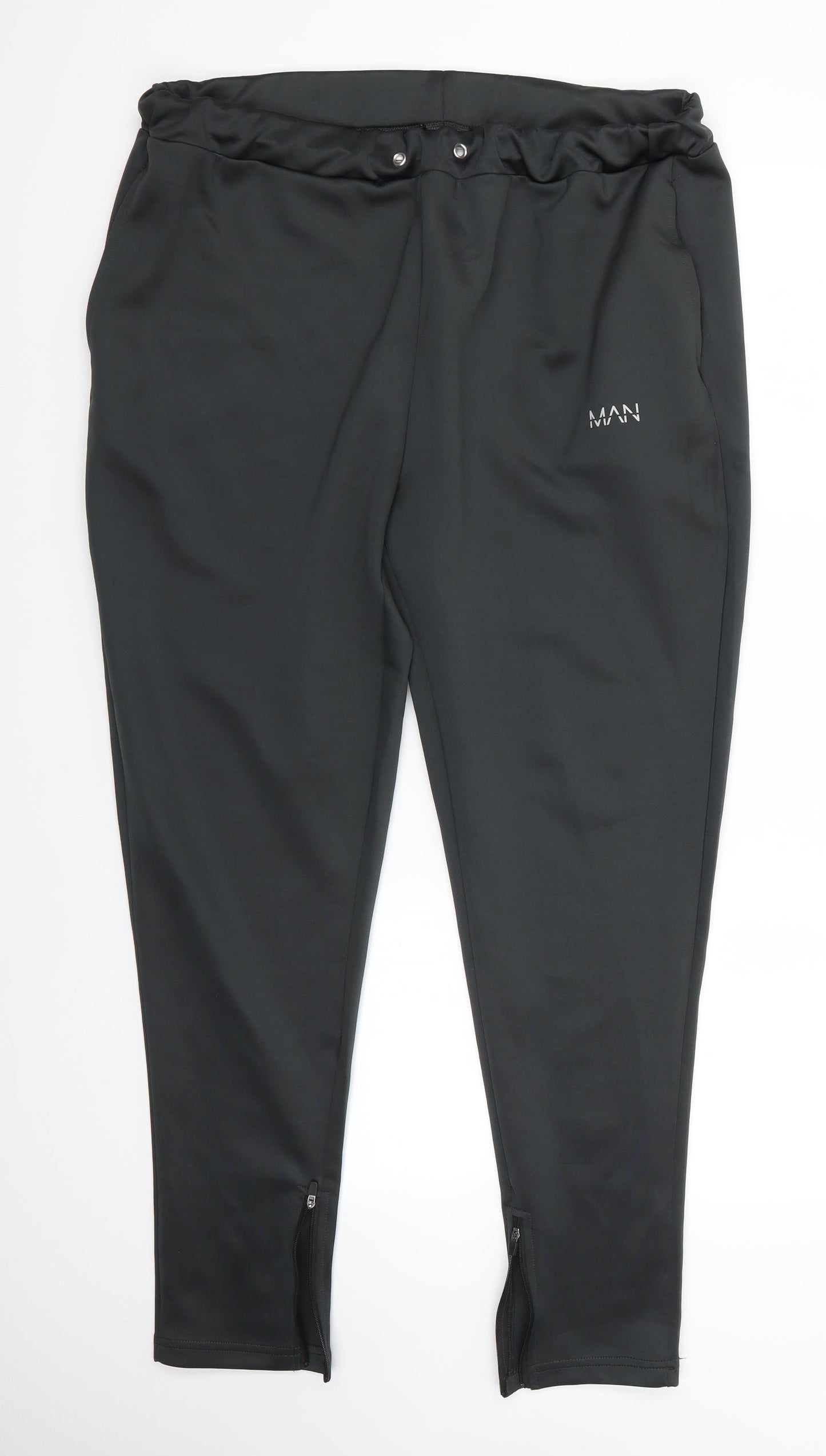 Boohoo MAN Mens Grey  Polyester Jogger Trousers Size 2XL L29 in Regular