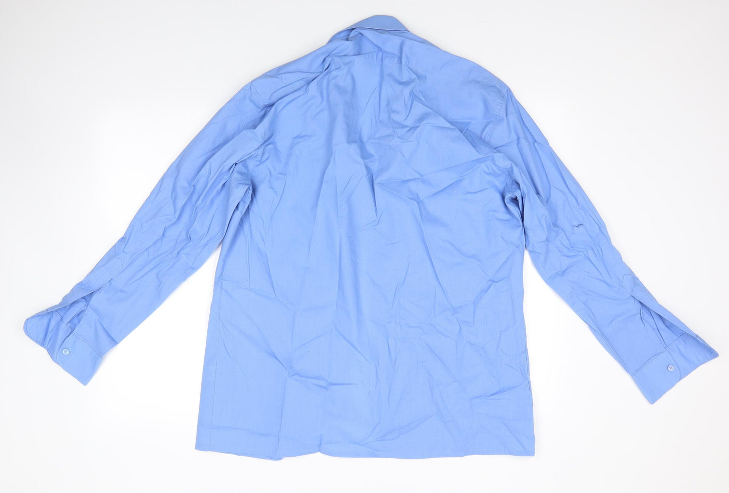 Rael Brook Mens Blue  Polyester  Dress Shirt Size 16 Collared