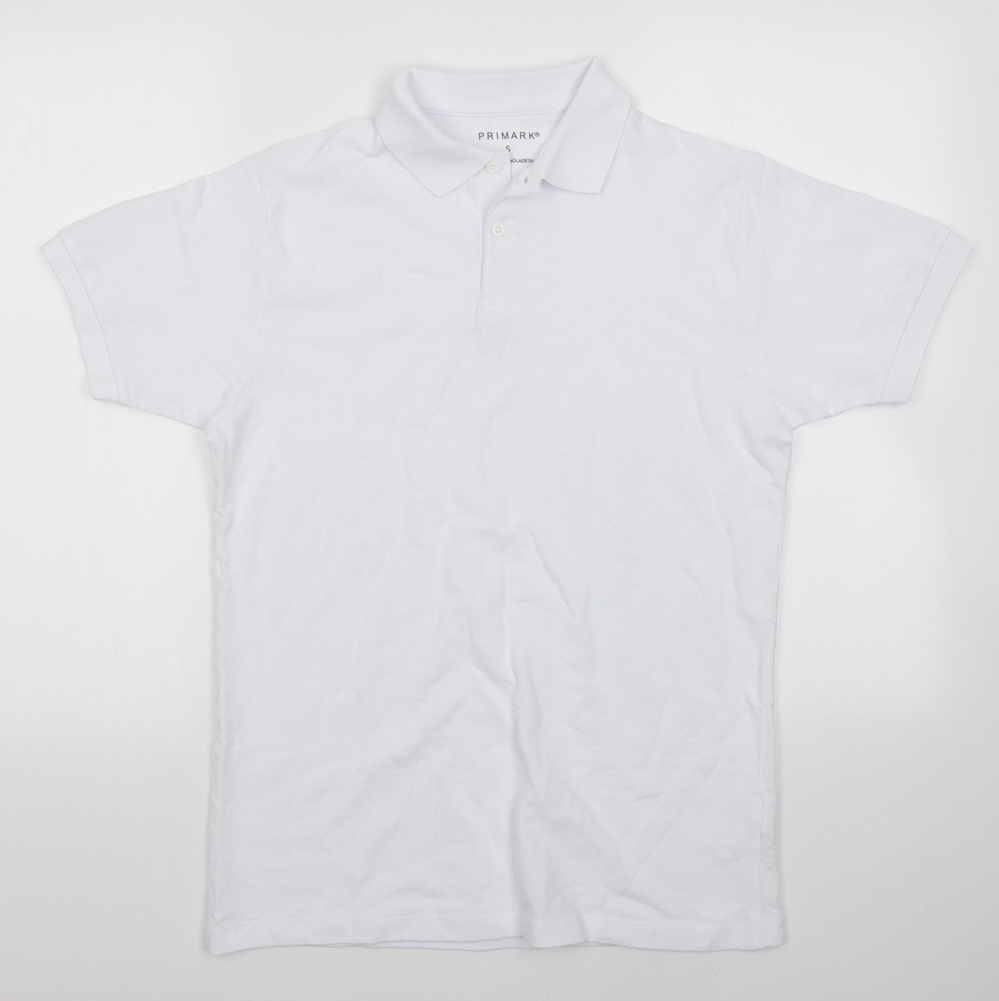 Primark Mens White  100% Cotton  Polo Size S Collared