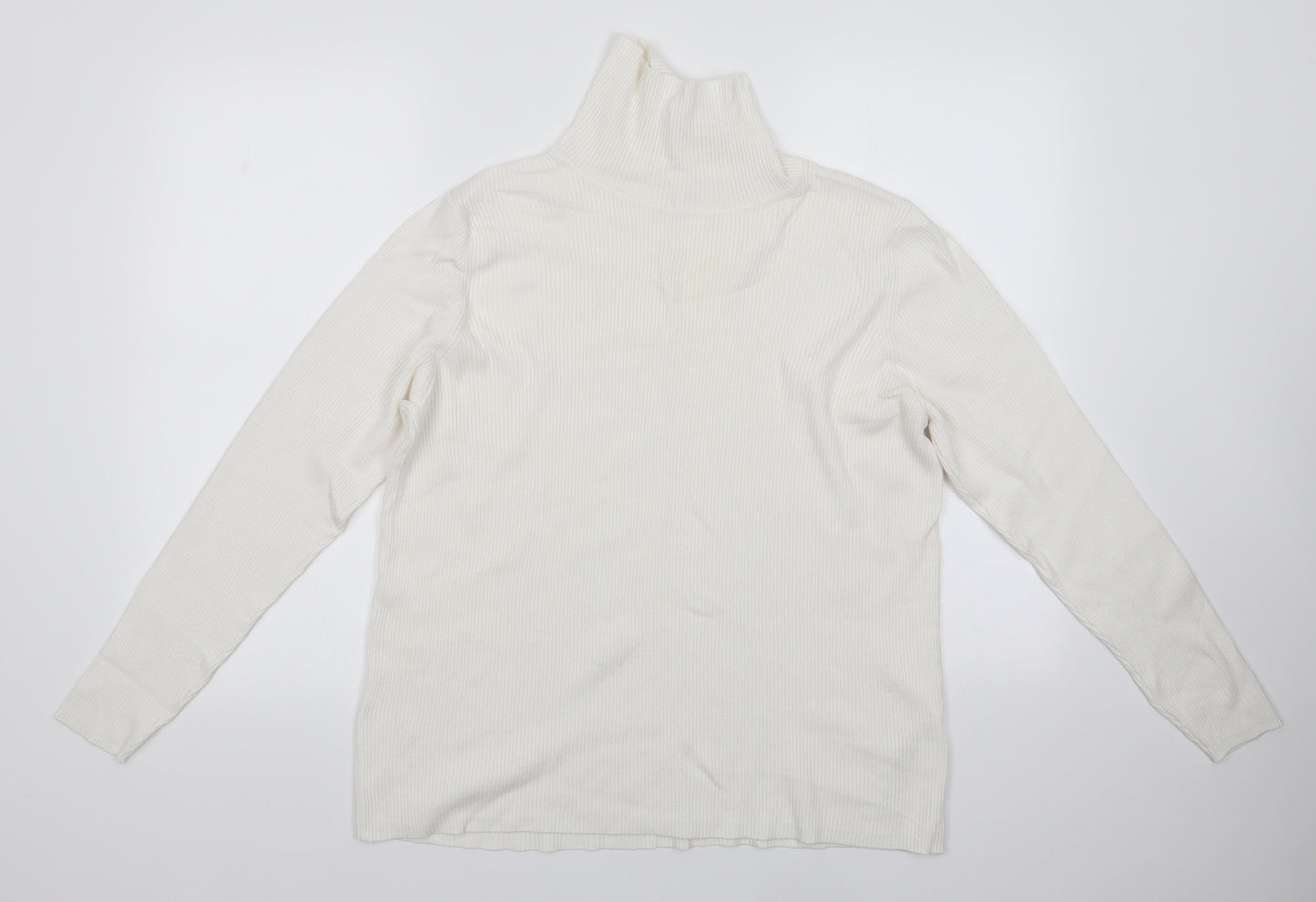 M&S Womens Ivory Roll Neck  Viscose Pullover Jumper Size 22