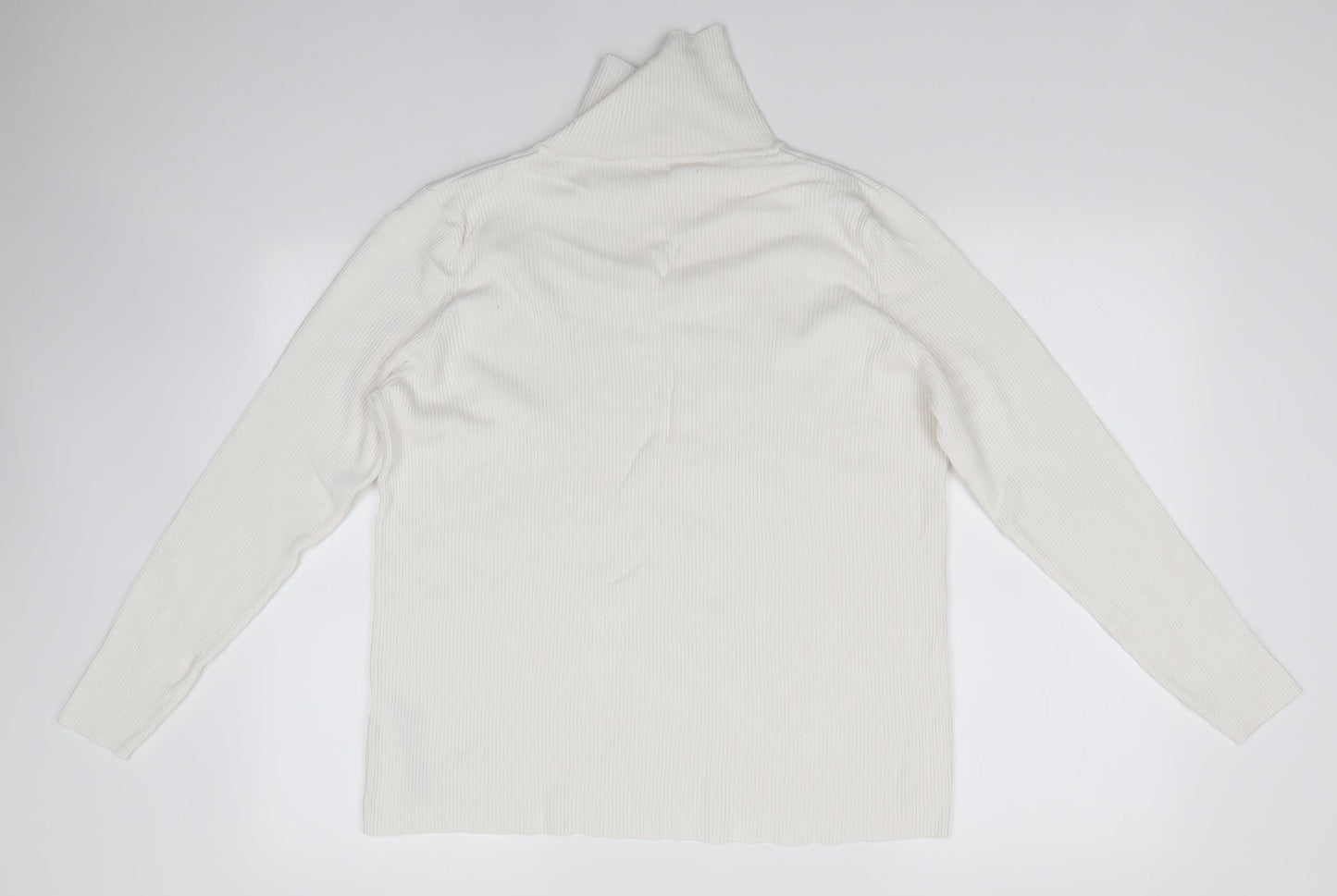 M&S Womens Ivory Roll Neck  Viscose Pullover Jumper Size 22
