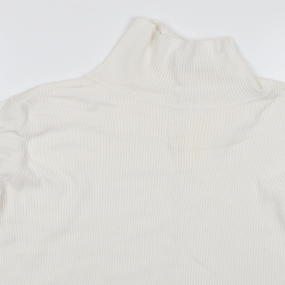 M&S Womens Ivory Roll Neck  Viscose Pullover Jumper Size 22