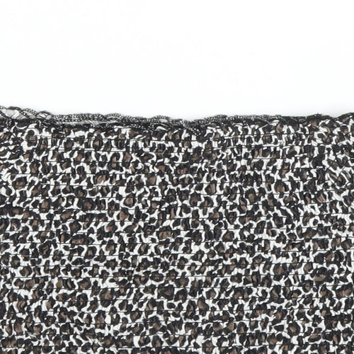 Primark Girls Beige Animal Print Polyester Cropped Blouse Size 9-10 Years Off the Shoulder  - Leopard print