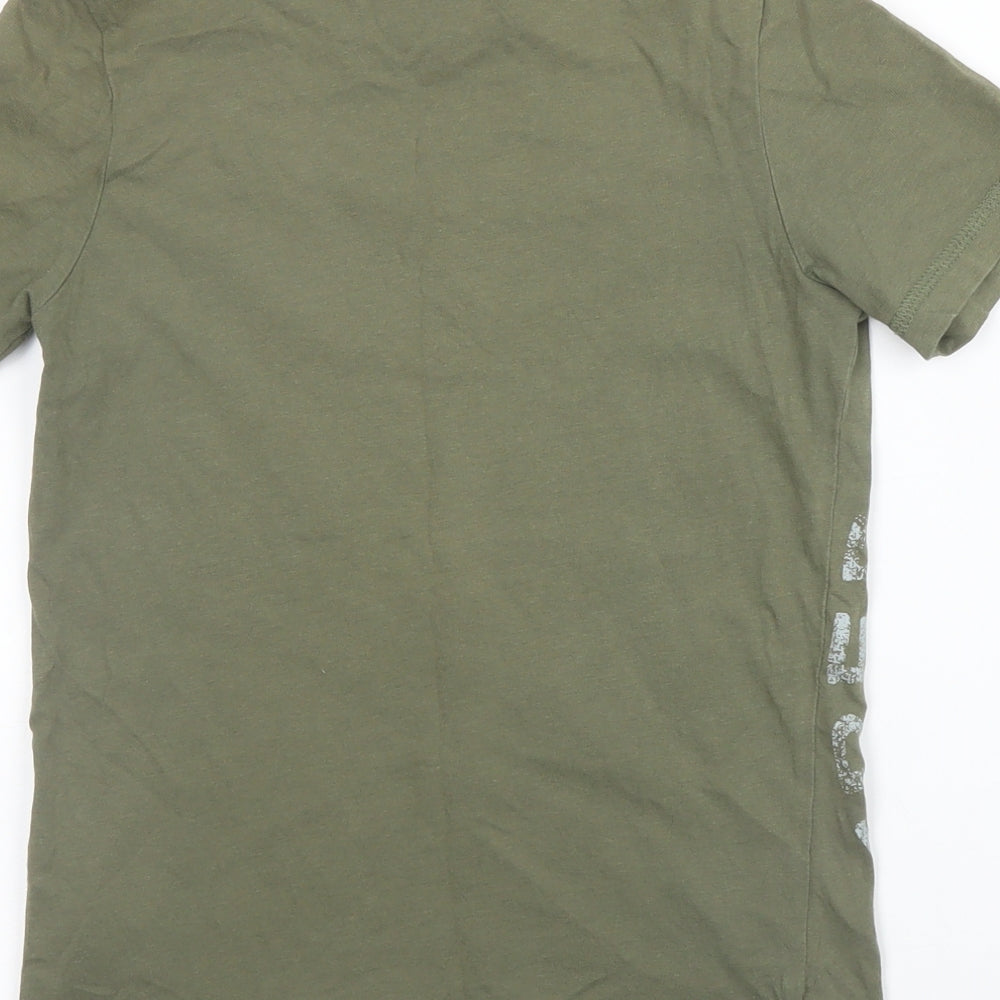 F&F Boys Green  Cotton Basic T-Shirt Size 5 Years Round Neck  - Snake
