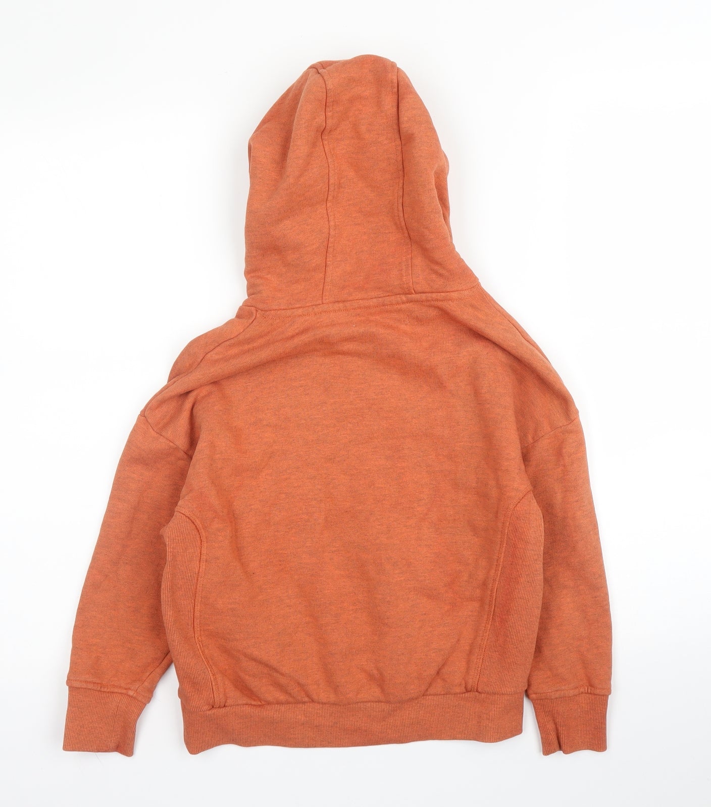 M&S Boys Orange  Cotton Pullover Hoodie Size 6-7 Years