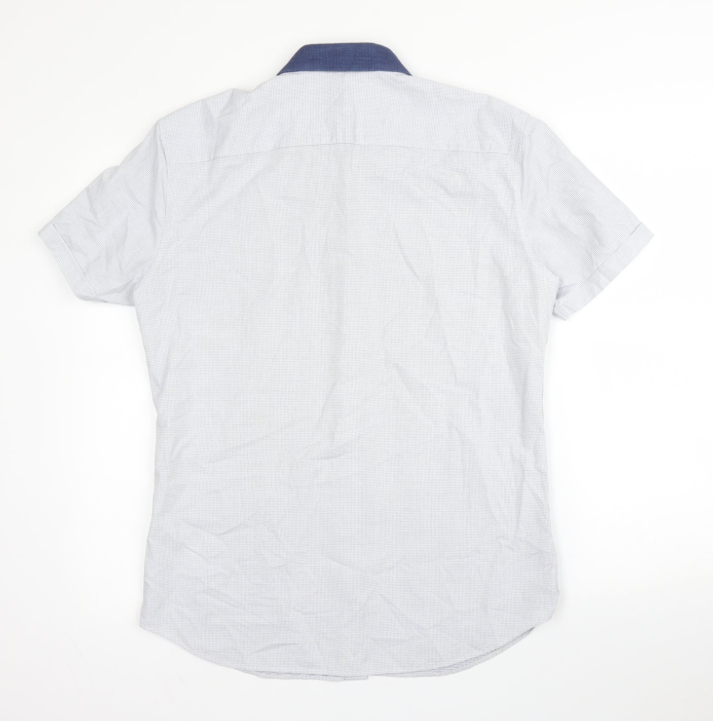 NEXT Mens Blue  Cotton  Button-Up Size M Collared Button