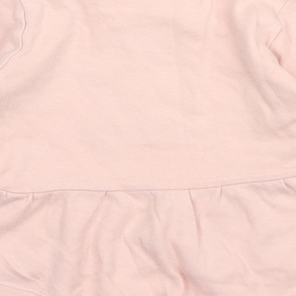 Disney Girls Pink Floral Cotton Basic Blouse Size 3-6 Months Round Neck Button - Bambi