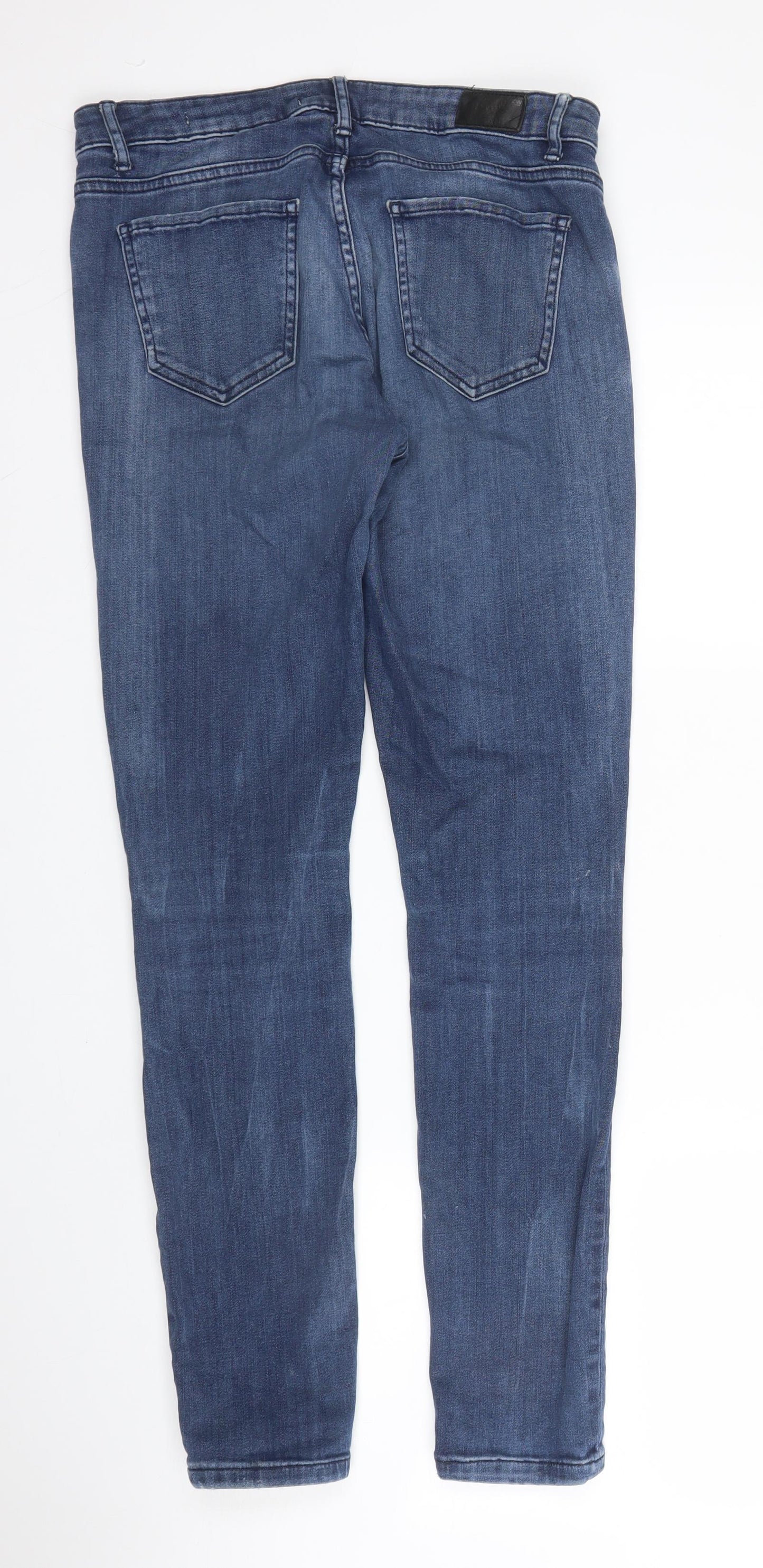 Zara Womens Blue  Cotton Skinny Jeans Size M L29 in Regular Zip