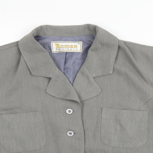 Roman Womens Grey  Polyester Jacket Blazer Size 18