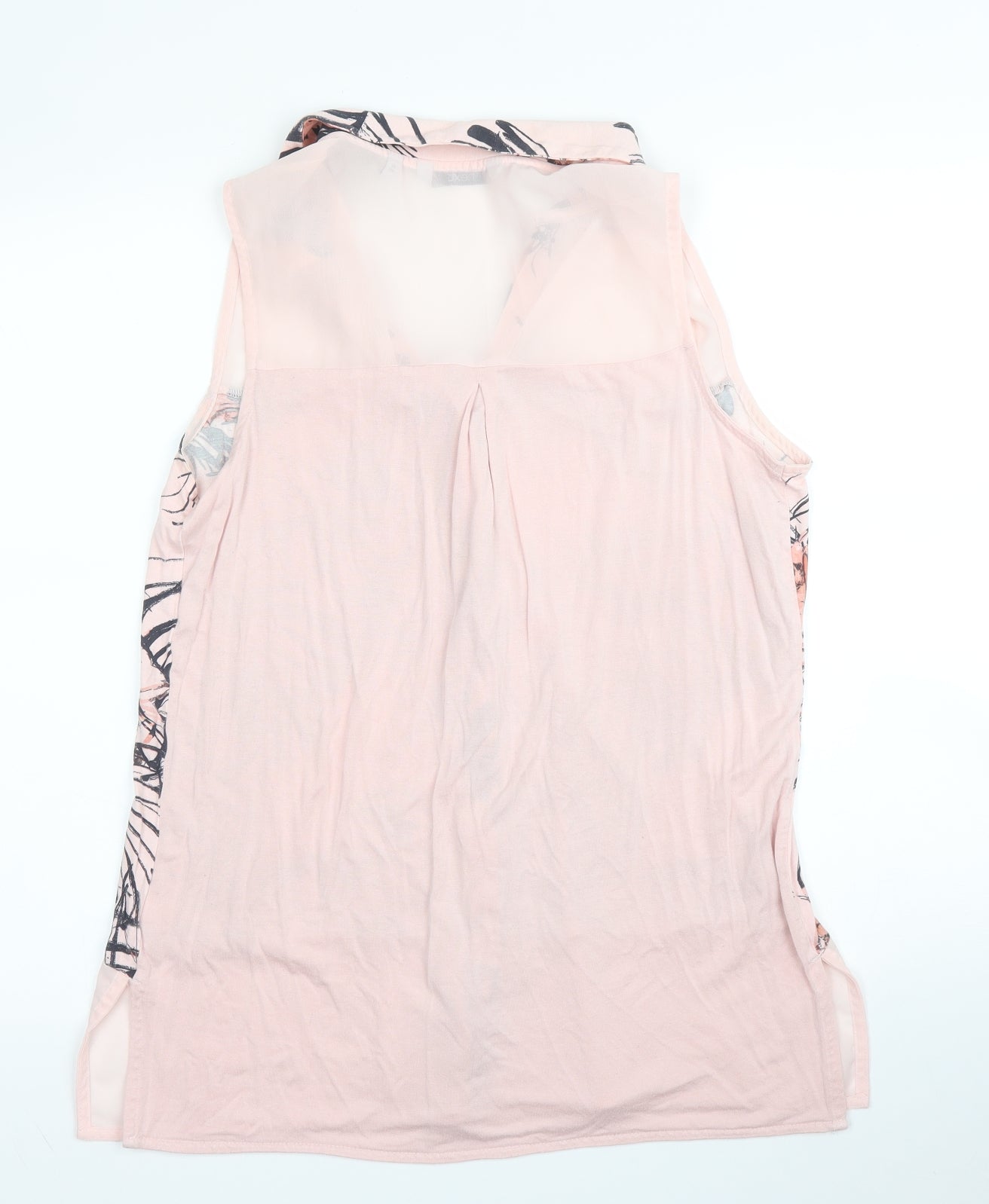 NEXT Womens Pink Floral Viscose Basic Blouse Size 14 Collared