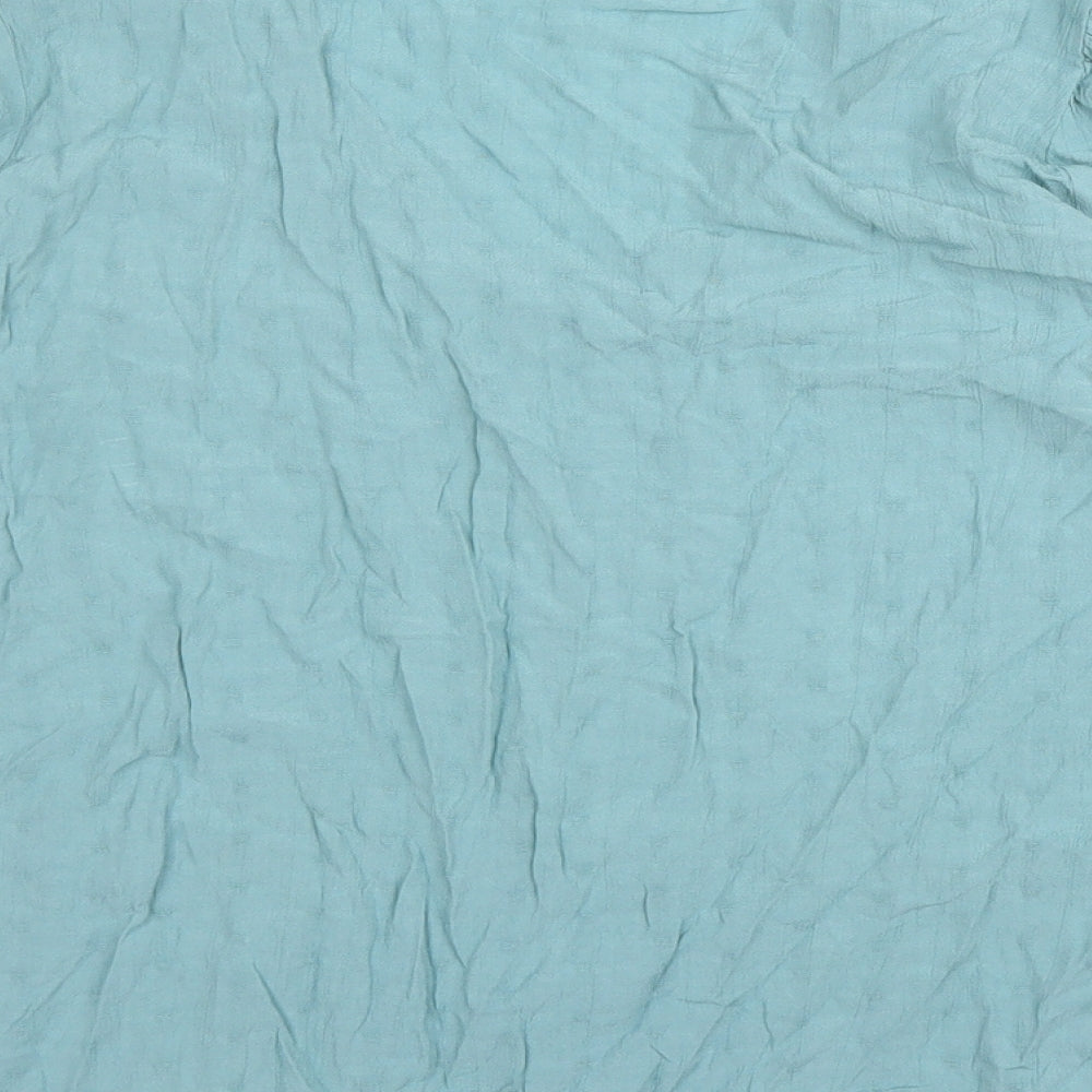 George Womens Blue  Viscose Basic Blouse Size 14 V-Neck