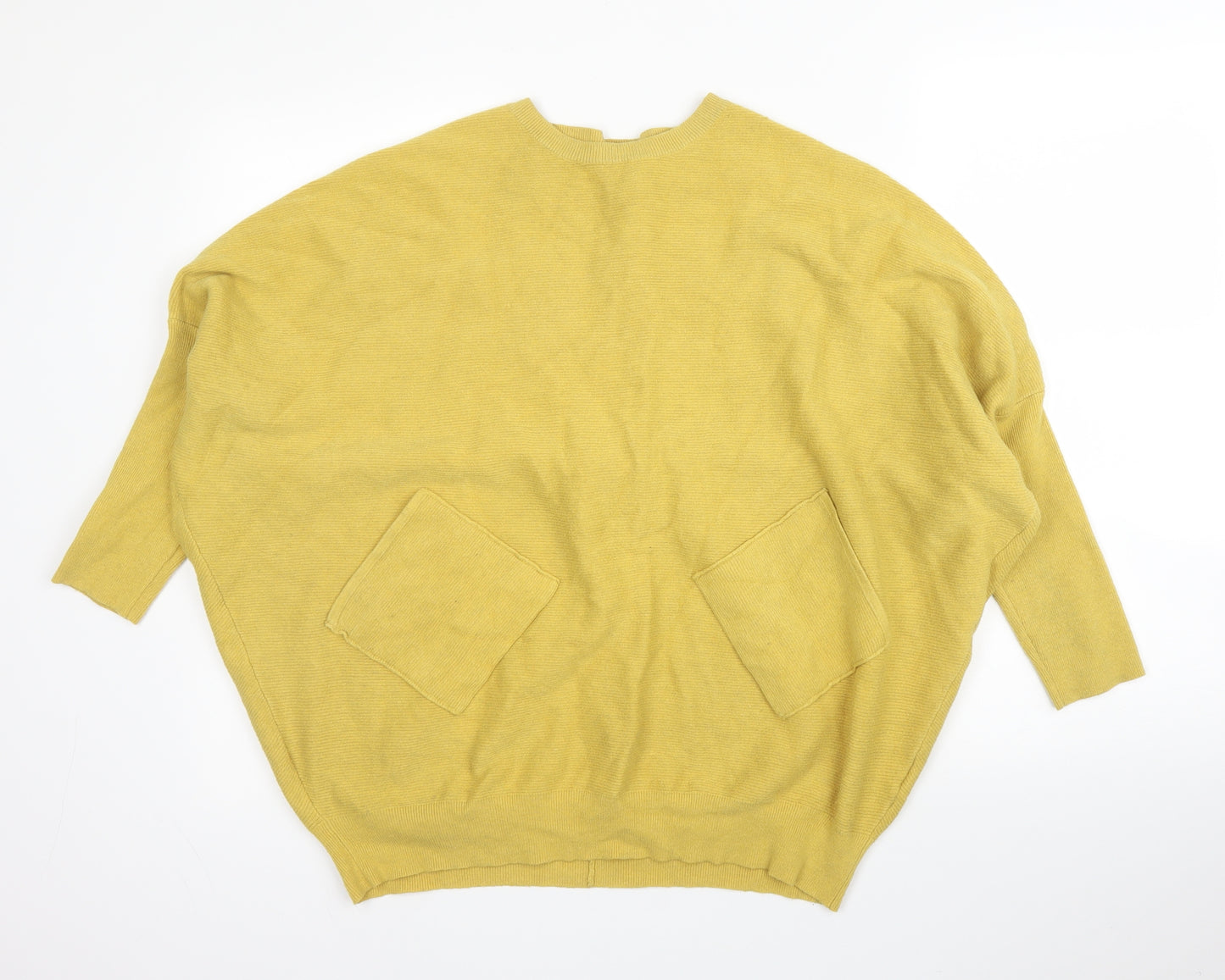 Preworn Womens Yellow Round Neck  Viscose Pullover Jumper Size M