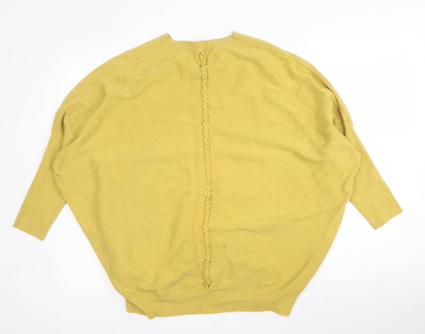 Preworn Womens Yellow Round Neck  Viscose Pullover Jumper Size M