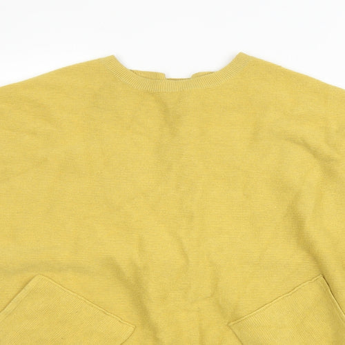 Preworn Womens Yellow Round Neck  Viscose Pullover Jumper Size M