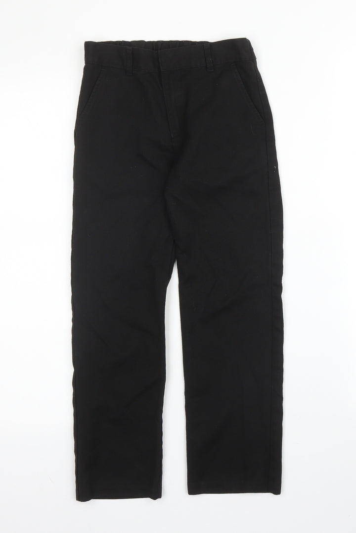 F&F Boys Black  Viscose Carpenter Trousers Size 7 Years L20 in Regular Zip