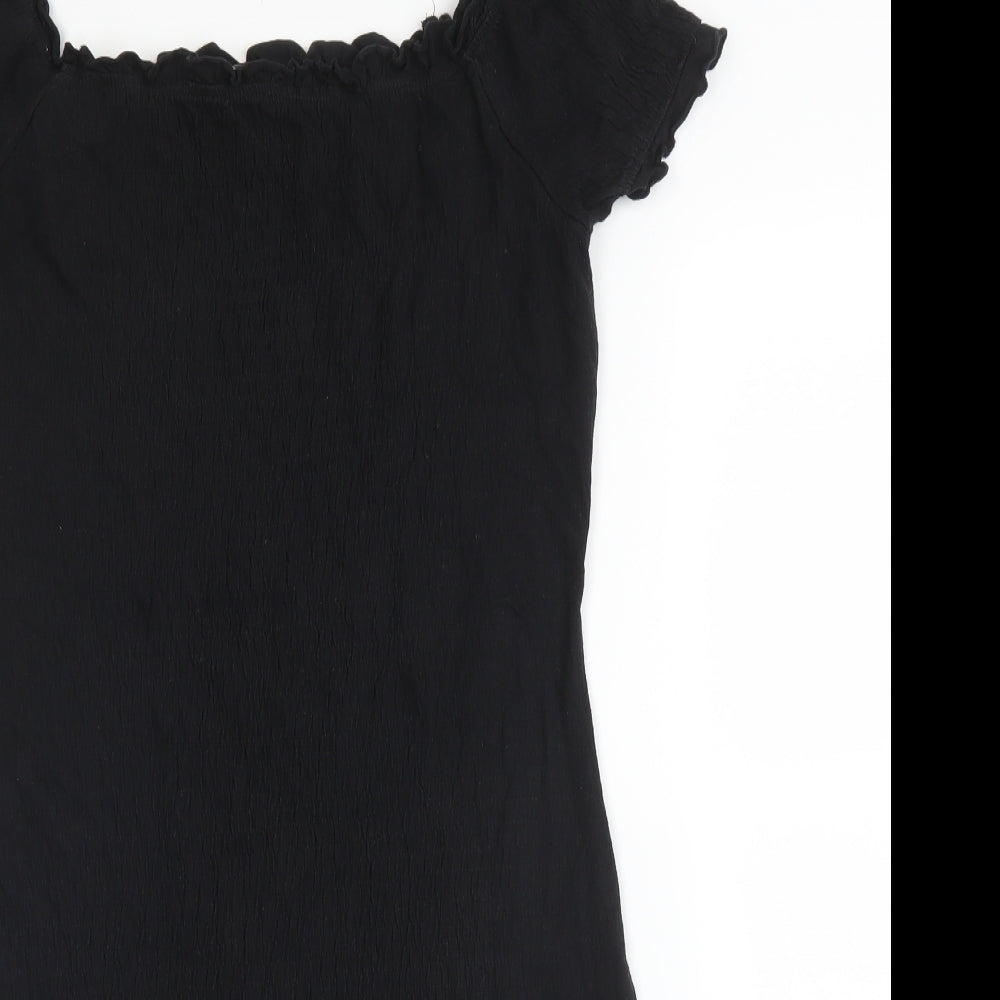 New Look Womens Black  Cotton A-Line  Size 12  Boat Neck