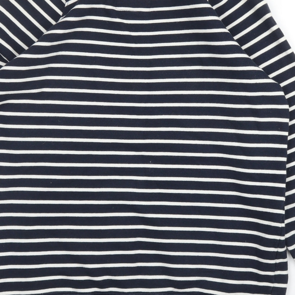 Jack Wills Womens Blue Round Neck Striped Cotton Pullover Jumper Size 8