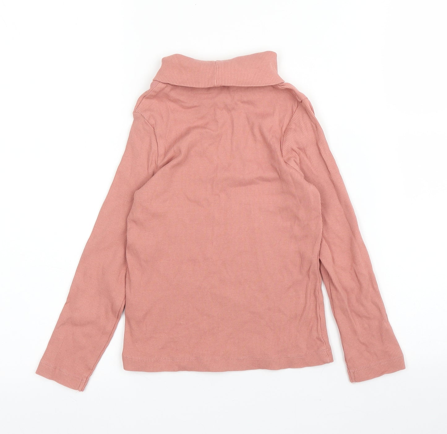 George Girls Pink  Cotton Basic T-Shirt Size 5-6 Years Roll Neck