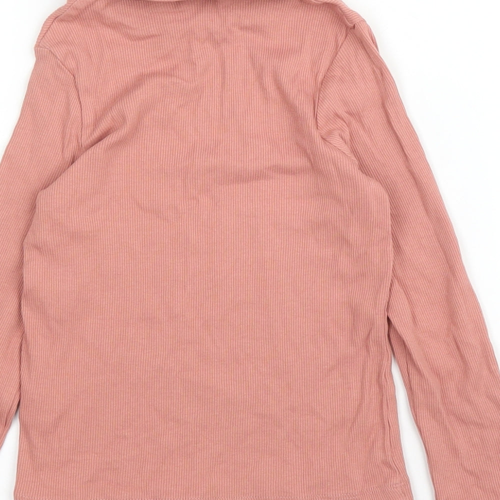 George Girls Pink  Cotton Basic T-Shirt Size 5-6 Years Roll Neck