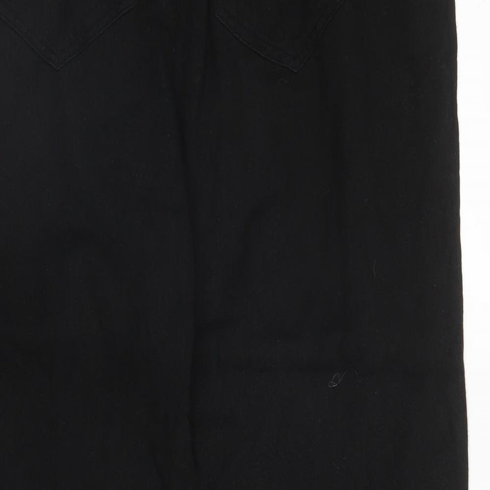 Zara Womens Black  Cotton Trousers  Size S L24 in Regular Drawstring