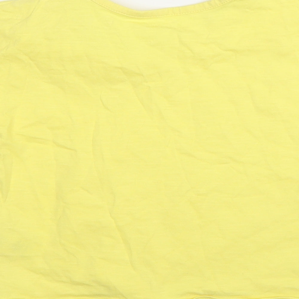 TU Girls Yellow  Cotton Basic Blouse Size 6 Years Round Neck