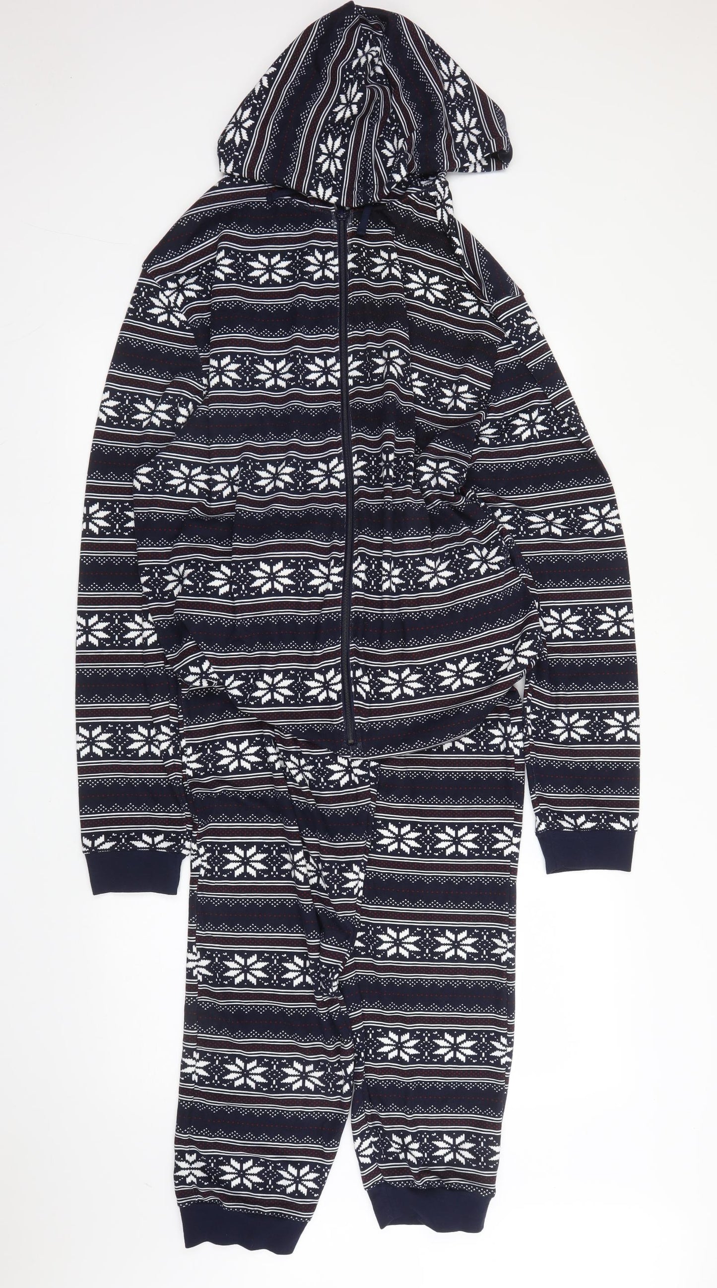 ASOS Mens Blue Fair Isle Viscose  One Piece Size L  Zip