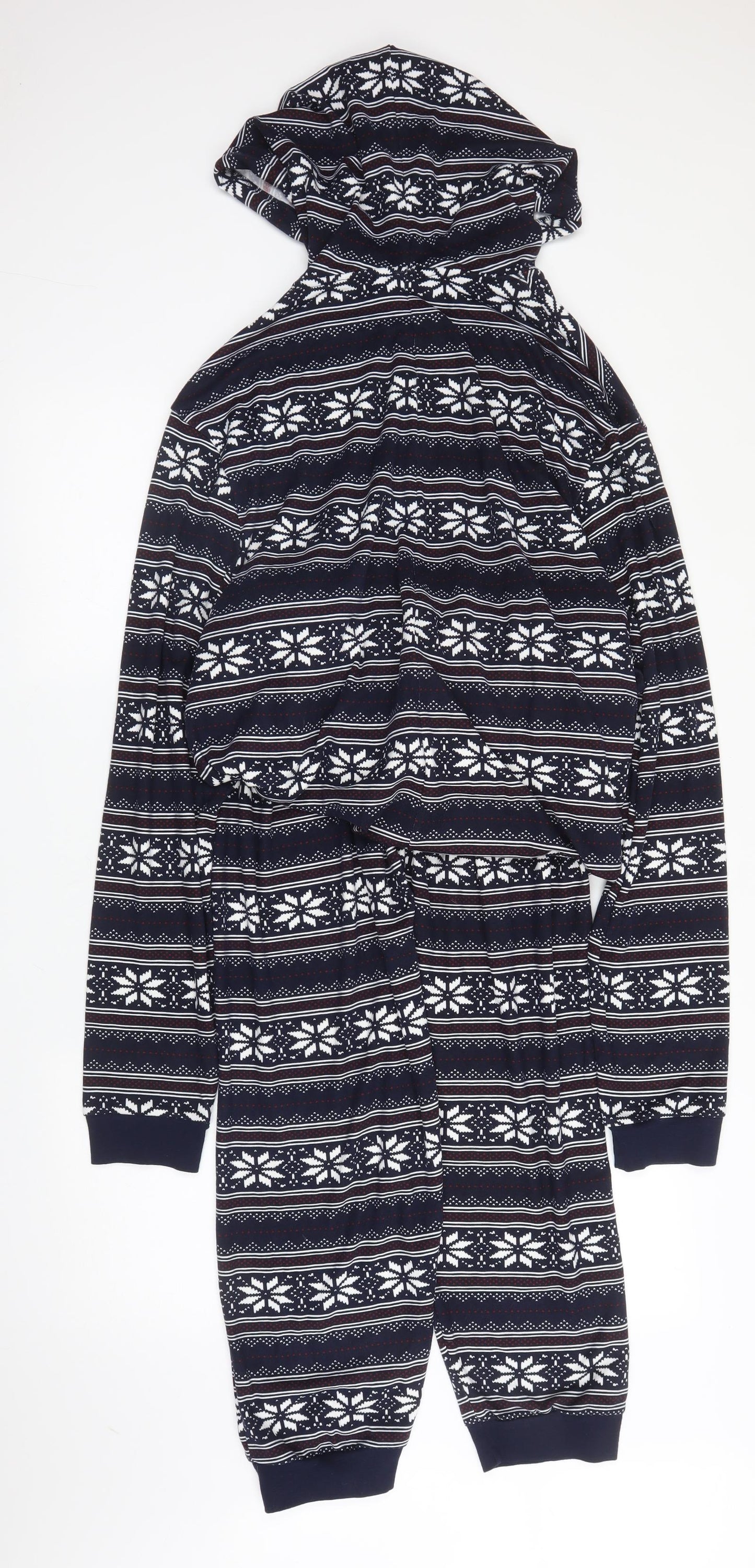 ASOS Mens Blue Fair Isle Viscose  One Piece Size L  Zip