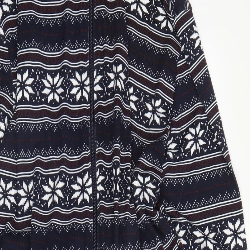 ASOS Mens Blue Fair Isle Viscose  One Piece Size L  Zip