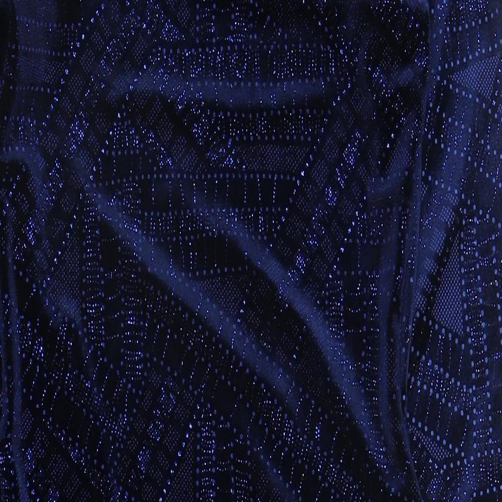 Quiz Womens Blue Geometric Polyester Sheath  Size 8  Round Neck