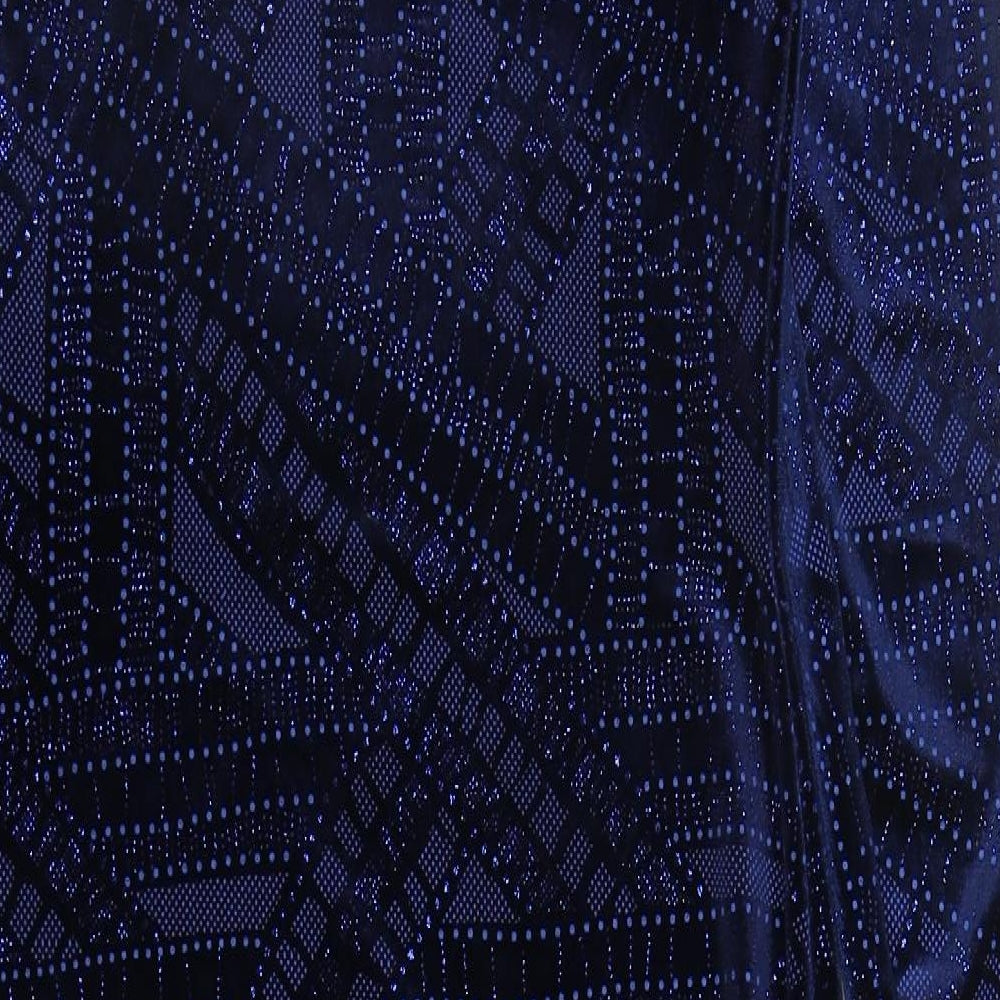 Quiz Womens Blue Geometric Polyester Sheath  Size 8  Round Neck